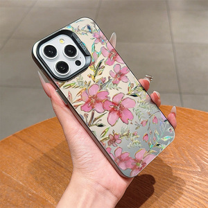 Funda de teléfono móvil de TPU para PC con llave de plata galvanizada con estampado de flores rosas grandes para <span class=keywords><strong>Iphone</strong></span> X Xr Xs Max 11 12 <span class=keywords><strong>13</strong></span> 14 15 16 17 Air - Product Image 5