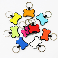 Targhette per cani in silicone a forma di osso piccolo, 10 colori brillanti, incisione personalizzata, nome dell'animale, in lega di zinco, motivo solido, semplici