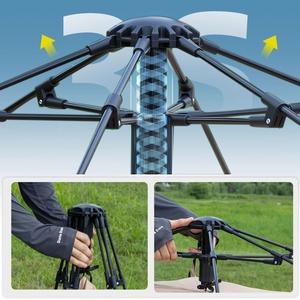 Carpa de Camping para Exteriores, Una Habitación, 3-4 Personas, Apertura Rápida Automática, Revestimiento de Protección Solar Negro, 1000 mm, Impermeable, Para Todas las Estaciones, Venta al Por Mayor - Product Image 4