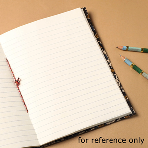 Elegant Yellow Bagru Fabric Bound Handmade Paper Notebook Traditional Artisan Writing Journal (<b>9</b> x 7 in, 34 Sheets) - Product Image 6