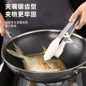Good And Efficient Silicone Food Tongs Heat Resistant For BBQ Steak Grilling Outdoor Cooking Tools White Color - Product Image 2