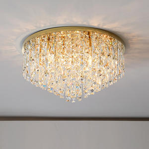 Lustre LED en cristal moderne <span class=keywords><strong>de</strong></span> luxe, luminaire <span class=keywords><strong>de</strong></span> <span class=keywords><strong>plafond</strong></span> minimaliste Art Déco pour hall d'hôtel, lieu <span class=keywords><strong>de</strong></span> <span class=keywords><strong>mariage</strong></span>, villa, salon - Product Image 3