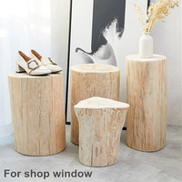 Vase de sol en bois de style nordique, tabouret en bois, artisanat en bois, couleur naturelle, pour magasin de vêtements et décoration intérieure