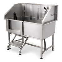 Station de toilettage vétérinaire XY ACX01 pour cliniques vétérinaires, salons et hôpitaux, avec baignoire en acier inoxydable et accès par marchepied