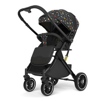Poussette bébé bidirectionnelle en métal avec options d'inclinaison, amortissement des chocs, design léger et pliable pour nouveau-nés et tout-petits (0-3 ans)