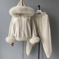Ensemble Décontracté Tricoté 2 Pièces pour Femme Automne Hiver, Long Gilet Cardigan, Débardeur et Pantalon Ample, Tenue Pull Tricoté Femme
