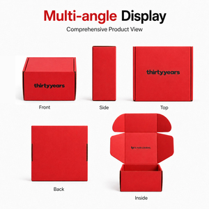 Wholesale All <b>Red</b> Matte Aircraft <b>Box</b> Custom Brand Text Printing Foldable Corrugated Paper Mailing <b>Box</b> Custom Size For Gift Set - Product Image 2