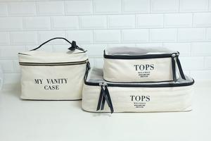 พบกับผู้จัดบรรจุภัณฑ์ที่มีสไตล์และเซตสำหรับการเดินทางในผ้าฝ้ายคุณภาพสูง3แพ็ก - Product Image 2