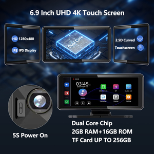 6.86-inch For Apple Wireless Carplay <strong>Android</strong> Auto Portable <strong>Car</strong> HD Display <strong>Reverse</strong> Image Touch Screen <strong>Car</strong> Monitor ZC08+64G - Product Image 2