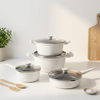 Ensemble de casseroles en aluminium moulé sous pression Sanlang Heavy Duty 8 pièces, sans PFOA, antiadhésif, compatible four.