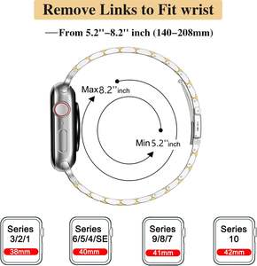 Cinturino blissband sottile in metallo per orologio <span class=keywords><strong>Apple</strong></span> elegante cinturino a catena in acciaio inossidabile serie compatibile 10mm <span class=keywords><strong>SE</strong></span> <span class=keywords><strong>cinturini</strong></span> IWatch disponibili - Product Image 6
