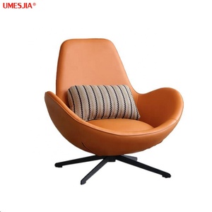 Fauteuil Moderne de Salon en Similicuir avec Piètement Métallique, Chaise de Loisirs Pivotante Facile - Product Image 6