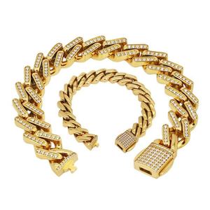 Bracelet pour homme en acier titane, style européen et américain, avec pierre diamantée, placage sous vide, breloque, direct usine, pour le marché transfrontalier - Product Image 5