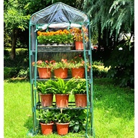 Mini serre petite plante en plastique maison verte support de support à 4 niveaux serres portables avec couvercle en PVC Durable pour les semis
