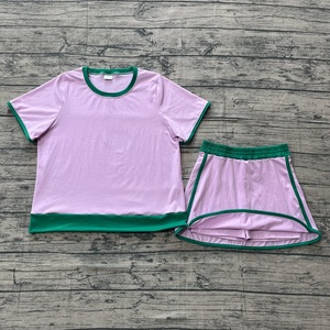 Pre-ordenar GSD3675 <span class=keywords><strong>Ropa</strong></span> de Algodón al por Mayor para Mujer Adulta, Camisa <span class=keywords><strong>Morada</strong></span> de Manga Corta, Falda y Pantalones Cortos, Conjunto de <span class=keywords><strong>Ropa</strong></span> Femenina - Product Image 2
