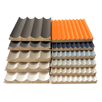 Panneaux muraux décoratifs intérieurs en composite bois-plastique WPC, grille semi-circulaire, pour hôpital, villa, appartement, moderne