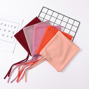 Pañuelos étnicos de nuevo estilo al por mayor, bufanda de vendaje de perlas de Color sólido, hiyab para mujeres musulmanas, gasa de mujer - Product Image 2