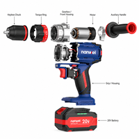 Kit de perceuse-visseuse sans fil 20V BRUSHLESS 120N.m avec mandrin sans clé 3/8'' et tournevis