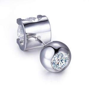 Pendientes de Diamantes de Oro Amarillo de 18k con Diamantes Cultivados en Laboratorio de Corte Brillante Redondo, Joyería de Moda para Mujer, Joyería Messi - Product Image 2