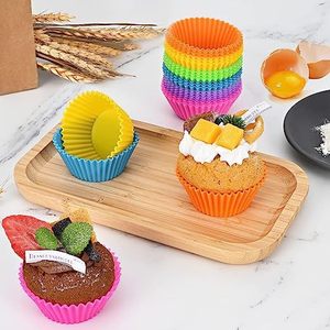 Reusable Food Grade Resin <b>Silicone</b> Oven Safe Round/Rectangle <b>Muffin</b> <b>Cups</b> Heat Resistance Moulds Pastries Baking Cake Tools - Product Image 2