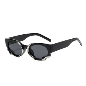 2024 New Personalized Fashion Solid Snake Sunglasses Small Oval <b>Frame</b> Y2K Retro Cat Eyes Sunglasses - Product Image 1