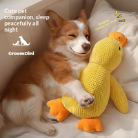 Jouet en peluche pour animaux de compagnie en forme de canard à texture gaufrée - Jouet interactif à mâcher qui couine pour chiens et chats, jouet de jeu doux et rembourré pour animaux de compagnie