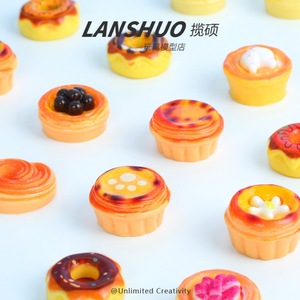 Lanshuo <b>Mini</b> Resin Egg Tarts 1:12 <b>Scale</b> Dollhouse Food Toy Set For Playhouse DIY Accessories - Product Image 3