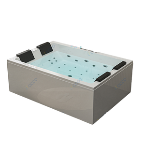 Hidro acrílico independiente moderno para jacuzzi, bañera de hidromasaje con Control Digital con cascada grande, escurridor de bañeras de hidromasaje para villas - Product Image 3