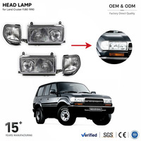 Amélioration de l'extérieur de la voiture : Phares et feux de position pour Toyota Land Cruiser Série 80 FZJ80 HDJ80 1990-1997, paire de phares avant