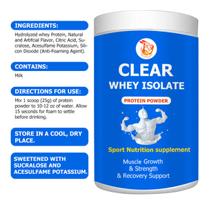 Aislado de Suero de Leche Transparente de Alta Pureza, Suero Hidrolizado para una Absorción Rápida, Apoya el Aumento de Masa Muscular Magra Después del Entrenamiento - Product Image 3