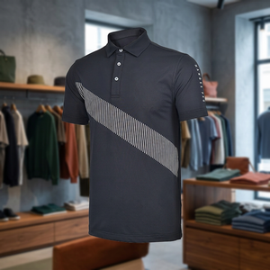 Golf de qualité supérieure pour hommes polos personnalisés coton polyester sport respirant tricoté avec motif imprimé - Product Image 3