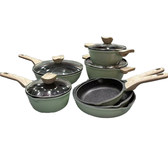 Pots and Pans Set Nonstick Granite Induction Kitchen Items Cookware Set Non Stick Cooking Set Frying Pans & Saucepans