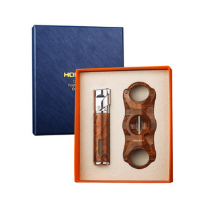 Ensemble portable briquet et coupe-cigares en alliage de zinc, coupe-cigares coupe-vent <span class=keywords><strong>à</strong></span> flamme droite pour hommes, vente en gros - Product Image 3