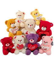 Adorable Ours en Peluche en Forme de Cœur, Doudou Apaisant pour Enfants, Jouet Doux et Moelleux, Ornement, Cadeau d'Anniversaire, Super Coton PP