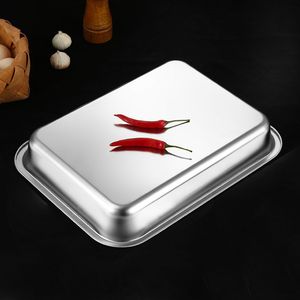 ถาดย่างสี่เหลี่ยมสแตนเลส ก้นแบนหนา สำหรับเตรียมอาหารเชิงพาณิชย์ ถาดข้าว ผัก หรือเกี๊ยวแช่แข็ง - Product Image 3