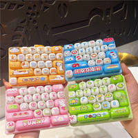 Porte-clés clavier mignon en forme de pain, dessin animé petit-déjeuner, 26 touches, cadeau anti-stress, pendentif pour sac à dos d'étudiant, breloques de sac