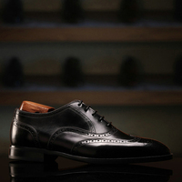 Herren Brogue-Schuhe aus Echtleder Formelle Business-Oxfords Einfarbig mit Runder Spitze Schnürschuhe für Büro & Karriere