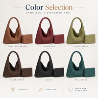 Sac hobo en daim tissé grande capacité avec pochette intérieure, sac à main pour femme, sac à bandoulière, logo personnalisé, vente en gros