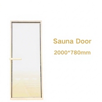 Porte de sauna, porte de hammam, porte entièrement vitrée à cadre en aluminium, verre de thé, cèdre, personnalisable