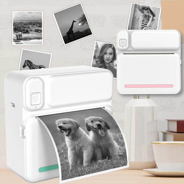Inkless Pocket Printer  200dpi 1200mAh Wireless  Portable Pocket Printer Compatible with Fun Print App IOS Android