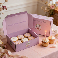 Boîte cadeau personnalisée moderne de luxe en carton ondulé rose pour aliments, biscuits, gâteaux, donuts – Vente en gros