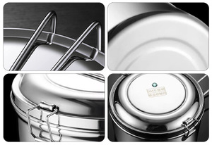 2025 Custom Metal Silver 304 Stainless Steel Round Picnic Accessories <b>Lunch</b> <b>Box</b> for Outside - Product Image 6
