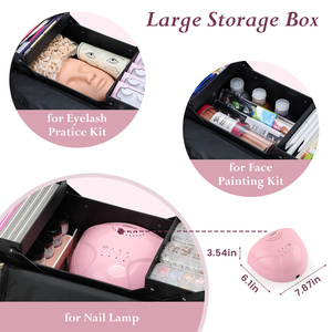 Travel <b>Makeup</b> Train <b>Case</b> with 4 Trays Large <b>Makeup</b> Bag Organizer with Luggage Sleeve Professional Cosmetic Storage Bags - Product Image 4