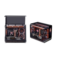Nouvelle boîte de jeu Mid-Tower au design incurvé en verre, vue panoramique à 360 degrés, panneau latéral vitré, compatible MicroATX