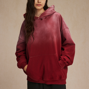 เสื้อมีฮู้ดผ้าฝ้ายฟอกสี450gsm กรดแบบวินเทจใหม่เสื้อมีฮู้ดหินซีดจาง - Product Image 3