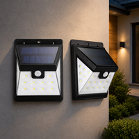 Lampe murale solaire LED avec détecteur de mouvement, lumière de sécurité extérieure étanche pour jardin, patio, cour, clôture, allée et véranda