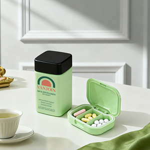 Frasco <span class=keywords><strong>de</strong></span> Vidrio Cuadrado <span class=keywords><strong>de</strong></span> 120 ml (4 oz) a Prueba <span class=keywords><strong>de</strong></span> Niños para Cápsulas y Suplementos, con Tapa <span class=keywords><strong>de</strong></span> Seguridad y Pastillero Portátil - Product Image 4