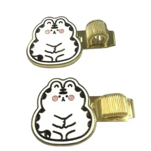 2024 customized adjustable cute anime cartoon metal decorated pen holder men metal sign holder clips