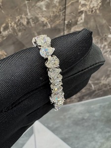 Most Selling Moissanite Diamond Bracelet in White Gold Plated Silver for Anniversary and Engagement <b>Gift</b> Bulk Supplier - Product Image 1