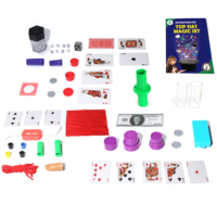 Tour de magie avec chapeau et baguette pour enfants, magie de close-up, accessoires de scène, ensembles de trucs de magie, puzzle magique
